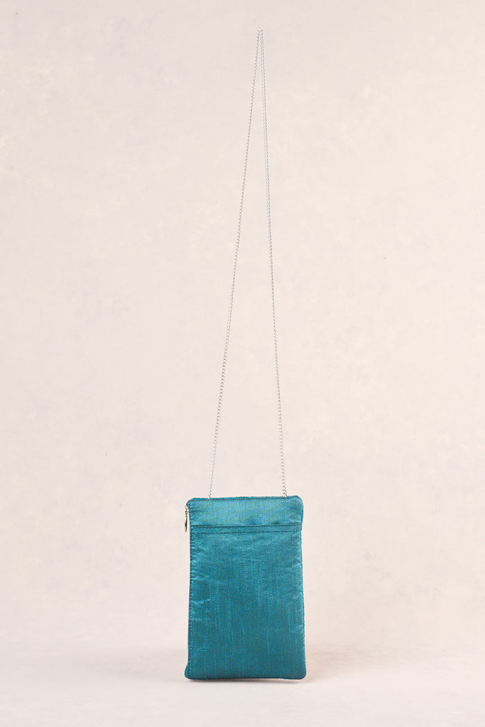 Baroque Print Cos Bag - Light Blue