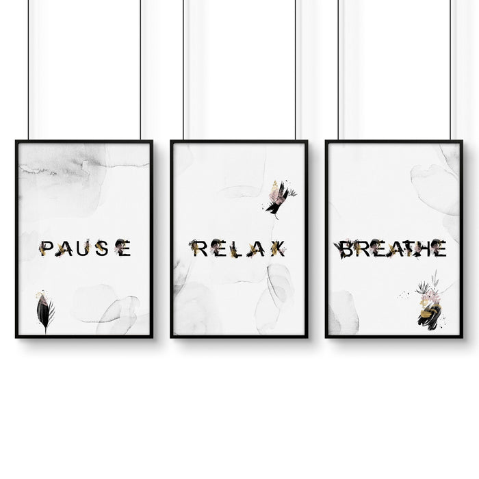 Wall decor for bathroom | set of 3 relaxing wall art