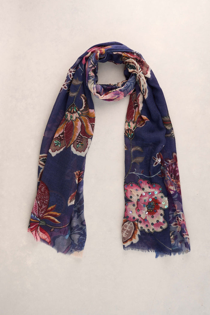 Beaded Blooms Scarf - Multicolour