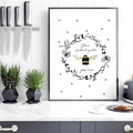 Bees wall art print for Kitchen