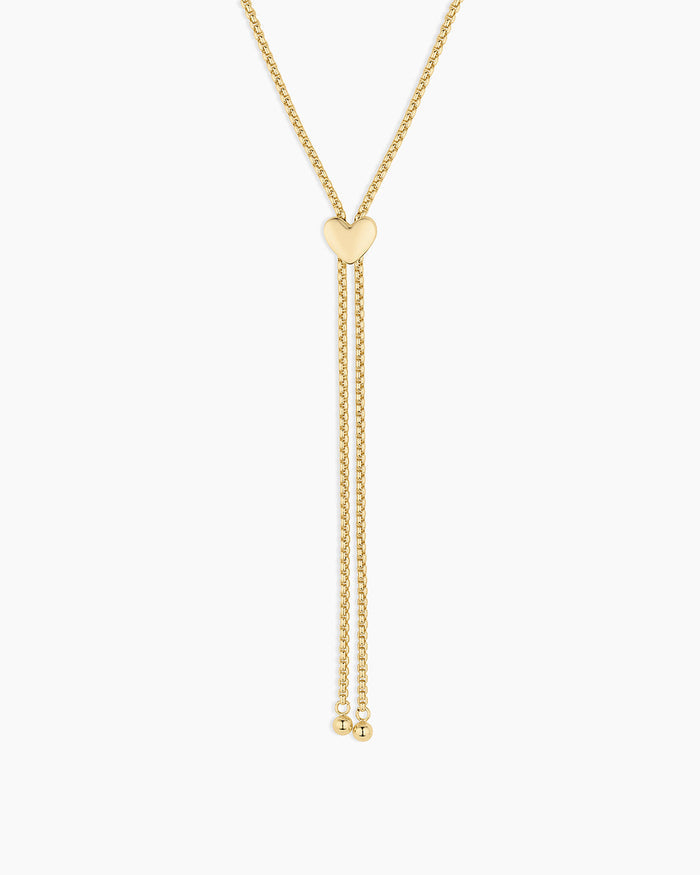 Bella Heart Bolo Necklace || option::18K Gold Plated