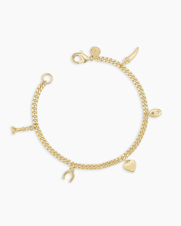 Bella Mini Charm Bracelet || option::18K Gold Plated