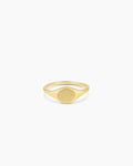 Gold engravable signet ring || option::18K Gold Plated