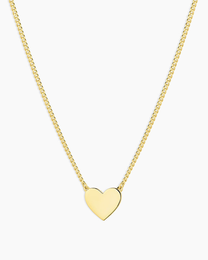 Gold engravableHeart necklace || option::18K Gold Plated