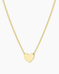 Gold engravableHeart necklace || option::18K Gold Plated