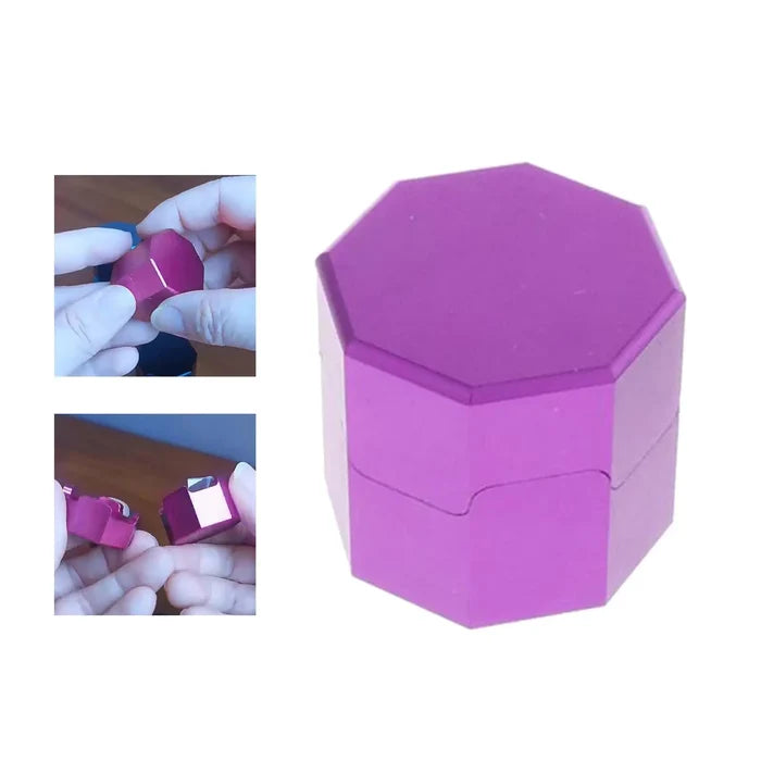 Billiard Cue Tip Chalk, Pool Chalk Holder, Pocket Octagonal Storage Box, Mini