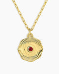 18K Gold Plated / Garnet - January