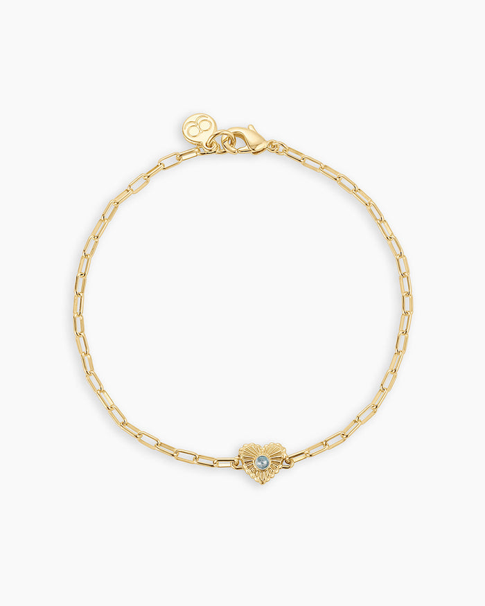 18K Gold Plated / Aquamarine - March
