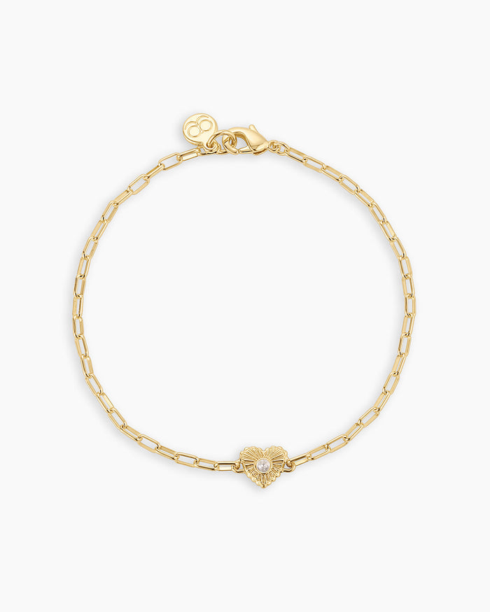 18K Gold Plated / White Topaz - April