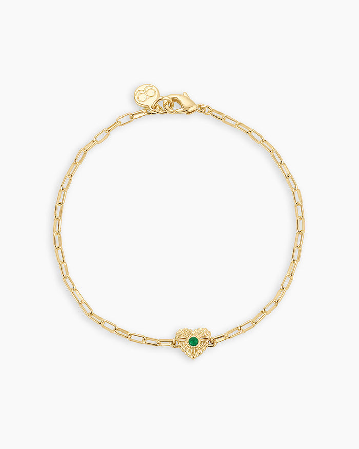 18K Gold Plated / Green Agate - May