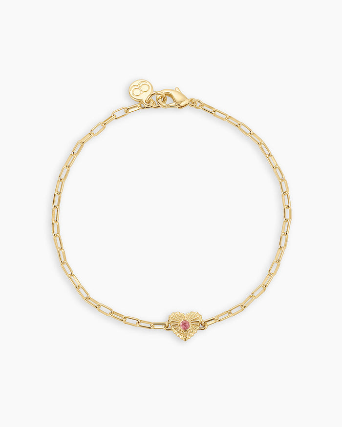 18K Gold Plated / Pink Tourmaline - October