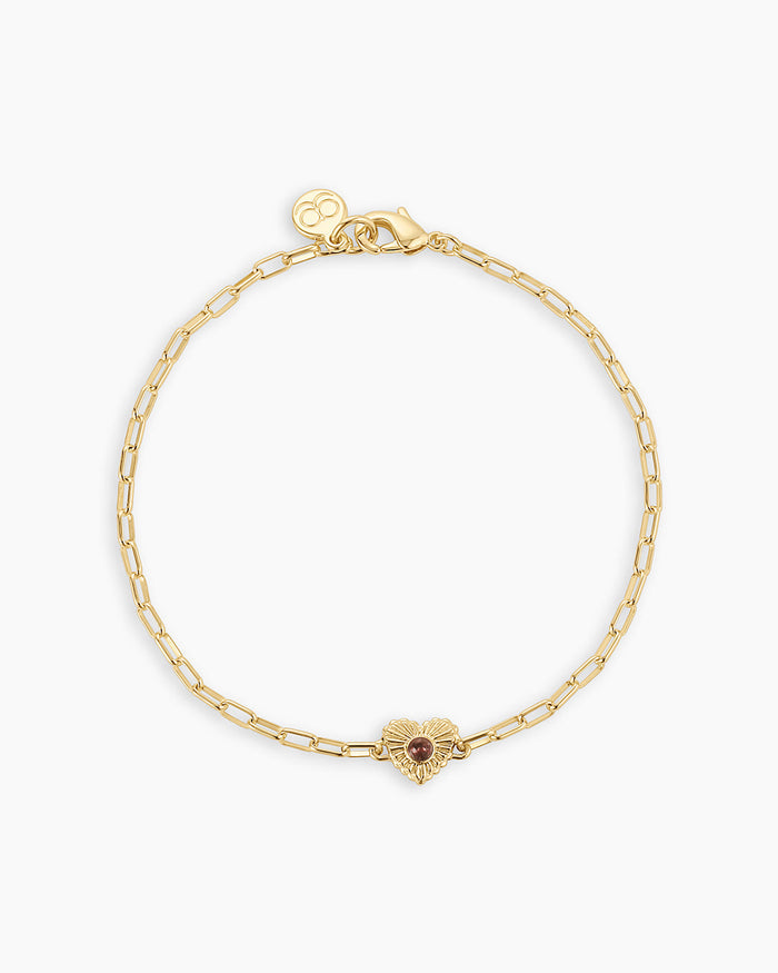 18K Gold Plated / Garnet - January