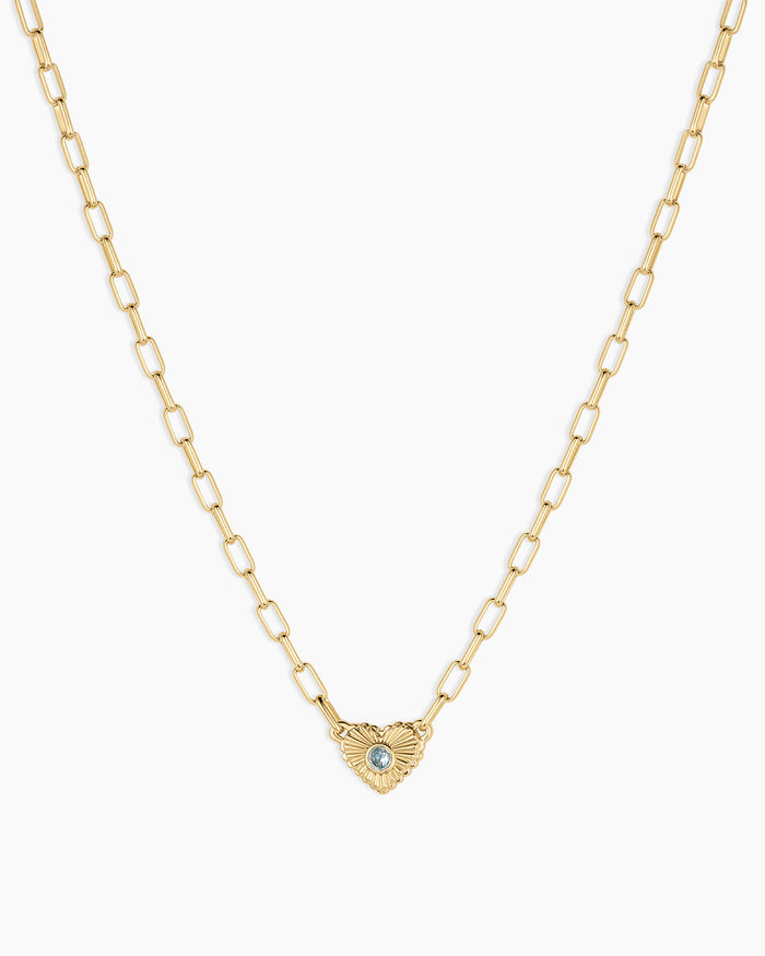 18K Gold Plated / Aquamarine - March