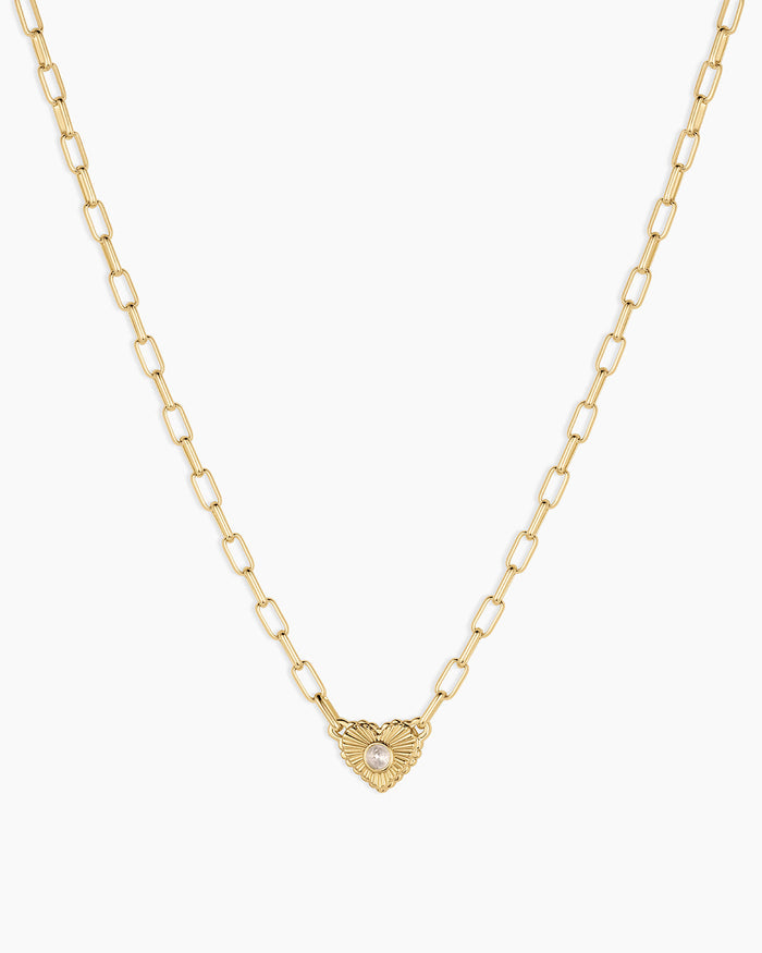 18K Gold Plated / White Topaz - April