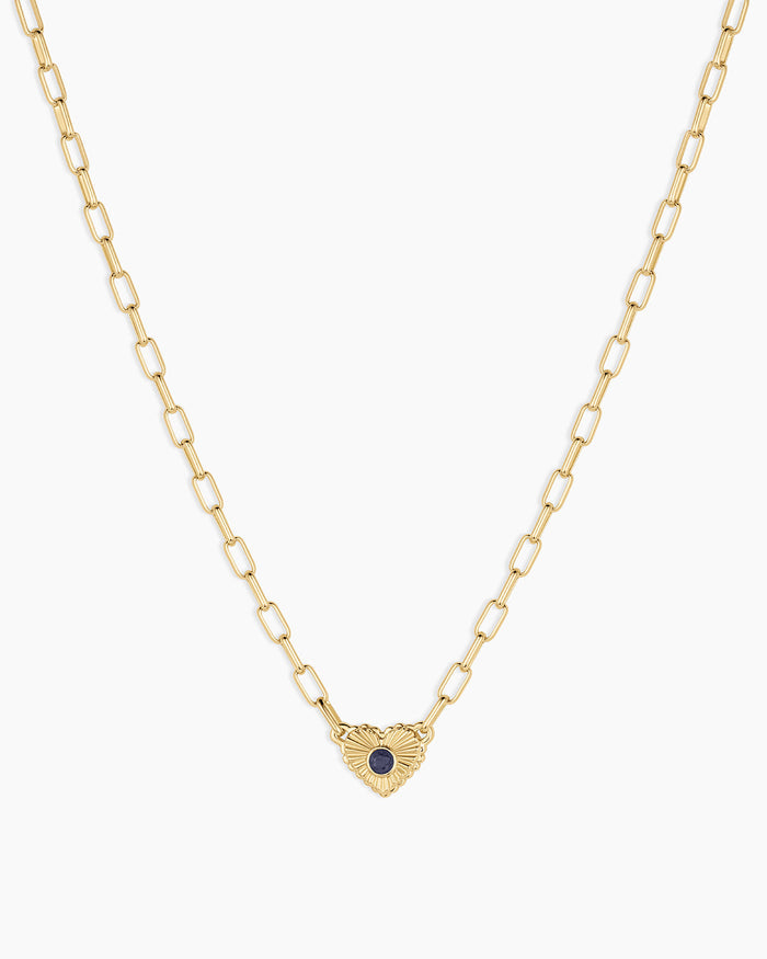 18K Gold Plated / Blue Sapphire - September