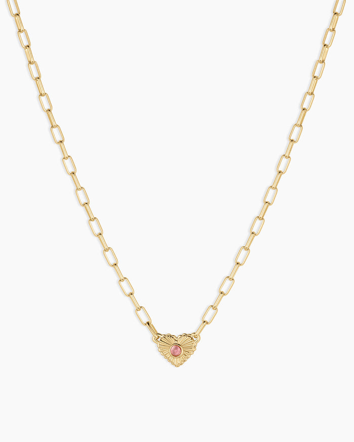 18K Gold Plated / Pink Tourmaline - October