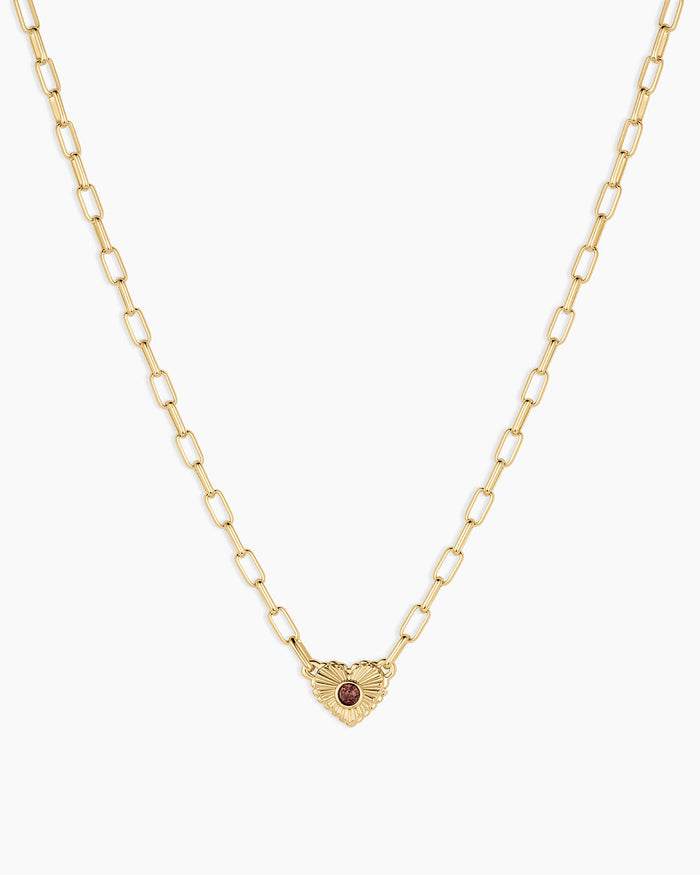18K Gold Plated / Garnet - January