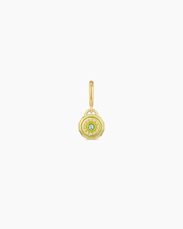 Birthstone Parker Charm || option::18K Gold Plated, Peridot - August