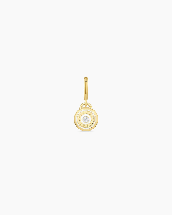 18K Gold Plated / White Sapphire - April