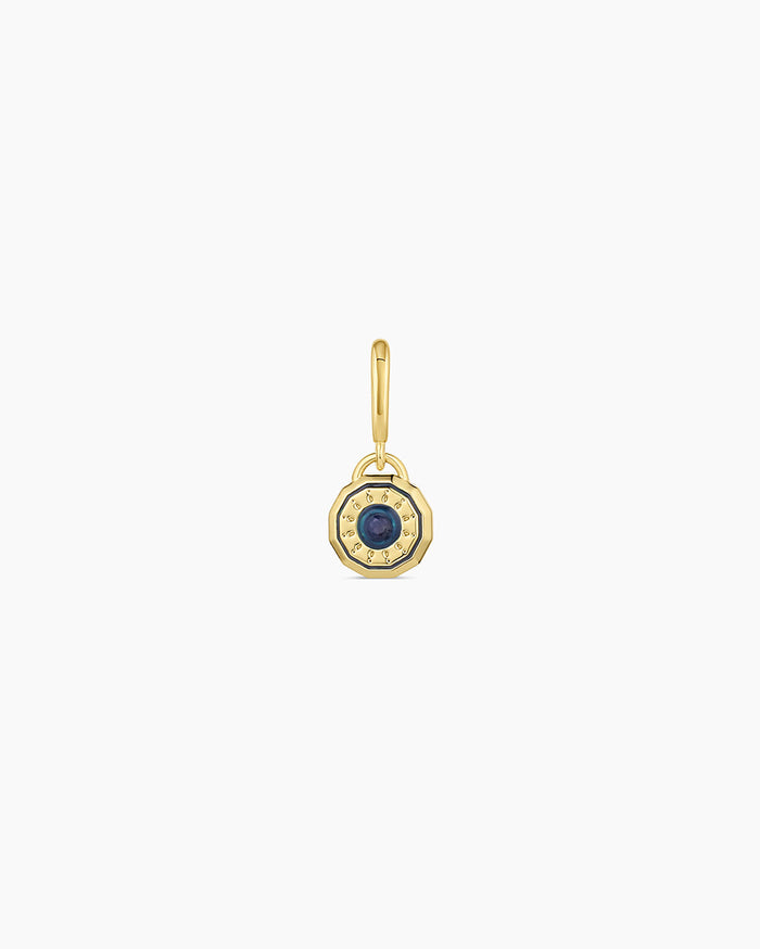 Birthstone Parker Charm || option::18K Gold Plated, Blue Sapphire - September