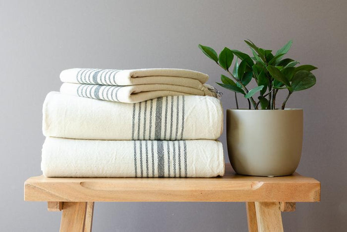 Black Linen Towel - Indigo Traders