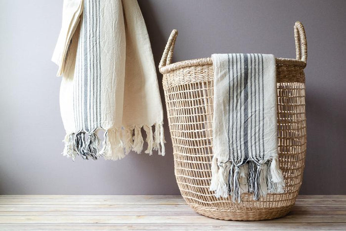 Black Linen Towel - Indigo Traders
