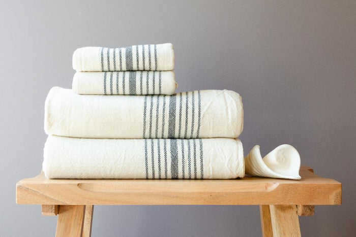 Black Linen Towel - Indigo Traders