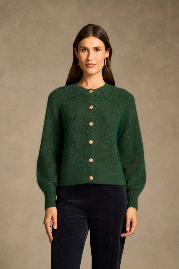 Blouson Sleeve Cardigan - Clover