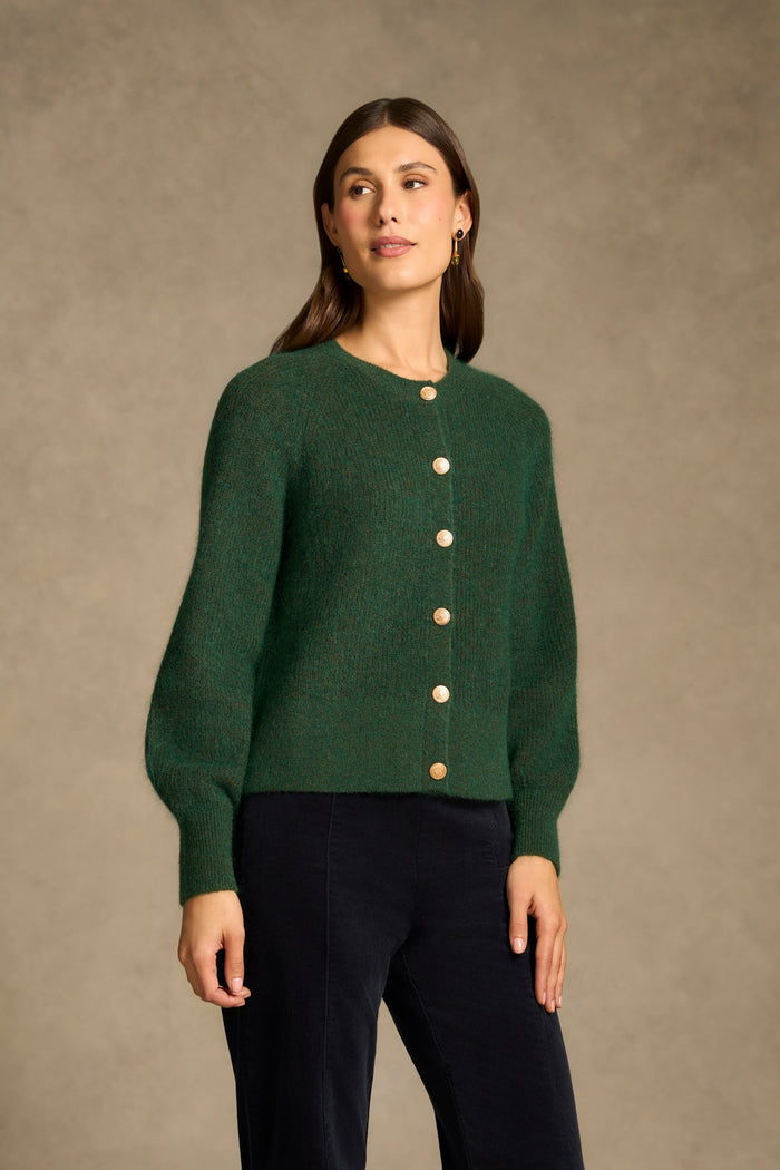 Blouson Sleeve Cardigan - Clover