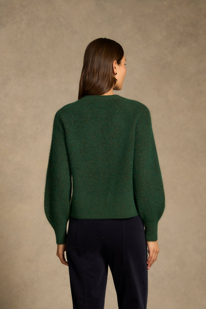 Blouson Sleeve Cardigan - Clover
