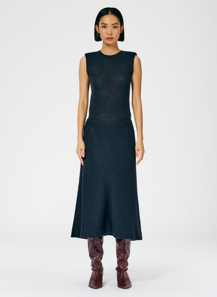Boiled Wool Sculpted Skirt