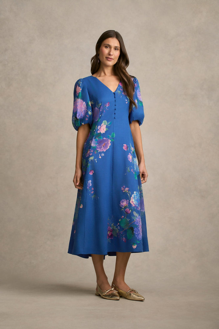 Border Print Dress - Blooms Border Print