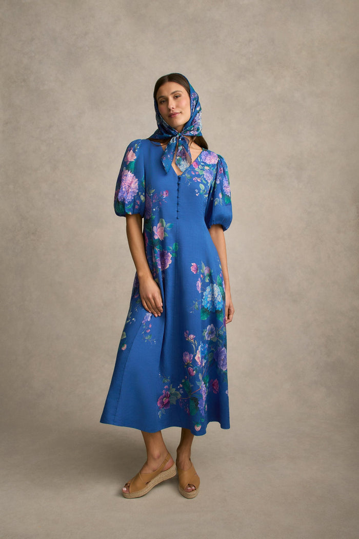 Border Print Dress - Blooms Border Print
