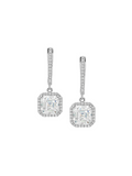 BRONWYN ASSCHER-CUT EARRINGS IN MOISSANITE, STERLING SILVER