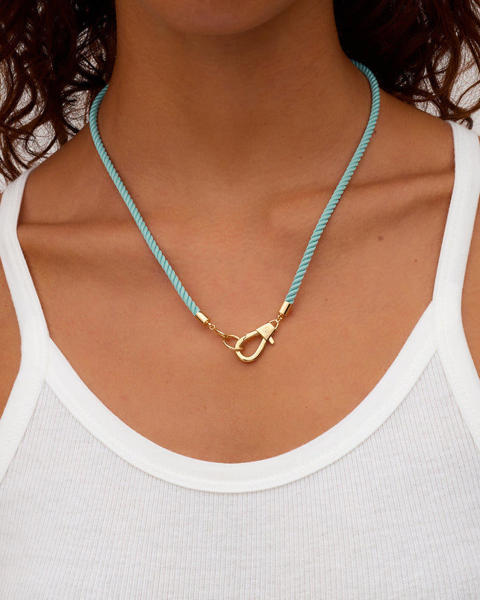 Brooks Rope Necklace || option::18K Gold Plated, Seafoam