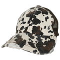 BT-938 Cow Print Criss Cross Pony Cap Brown
