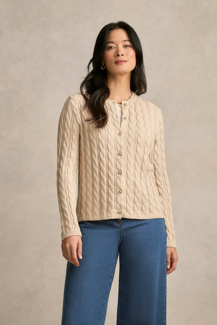 Cable Detailed Cardigan - Champagne