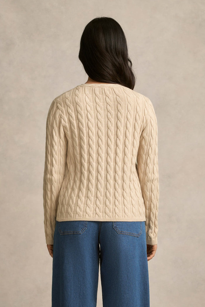 Cable Detailed Cardigan - Champagne