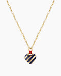 Campbell Enamel Heart Pendant Necklace || option::18K Gold Plated, Blue