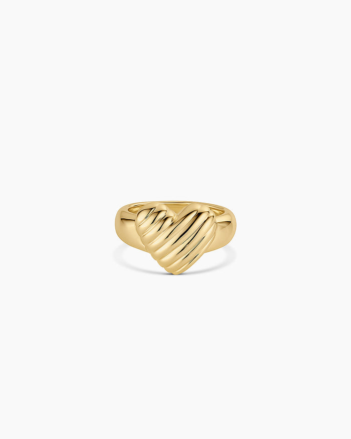 Campbell Heart Ring || option::18K Gold Plated
