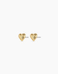Campbell Heart Studs || option::18K Gold Plated