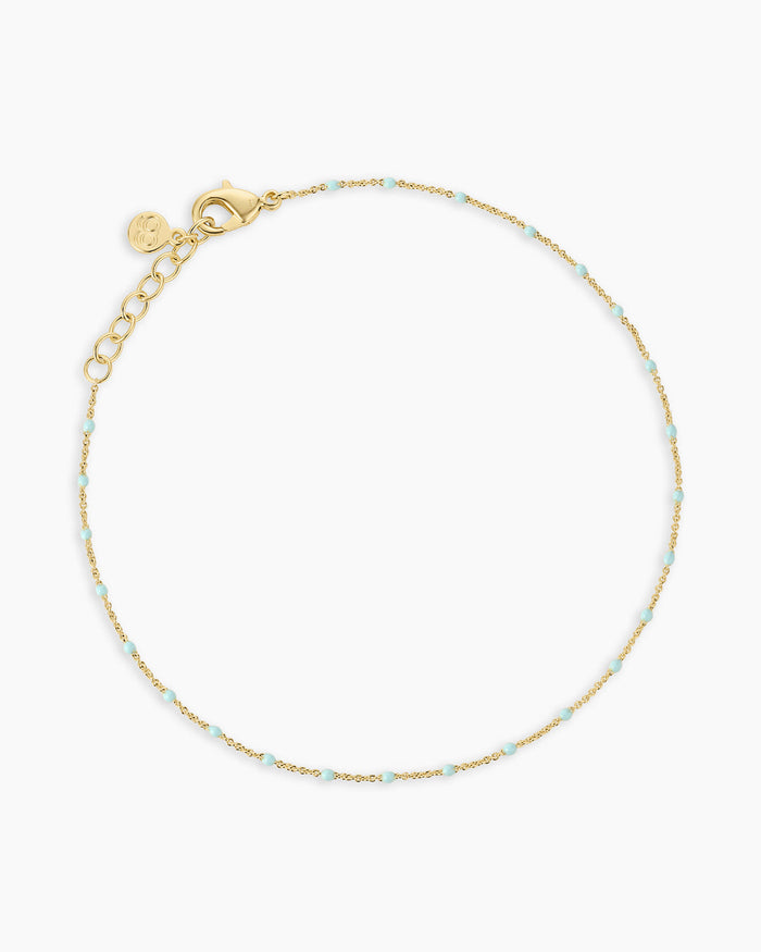 Capri Anklet || option::18K Gold Plated, Seafoam
