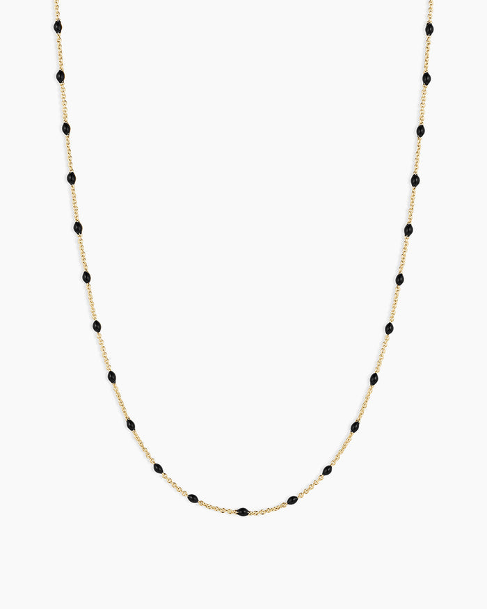 Capri Necklace || option::18K Gold Plated, Black