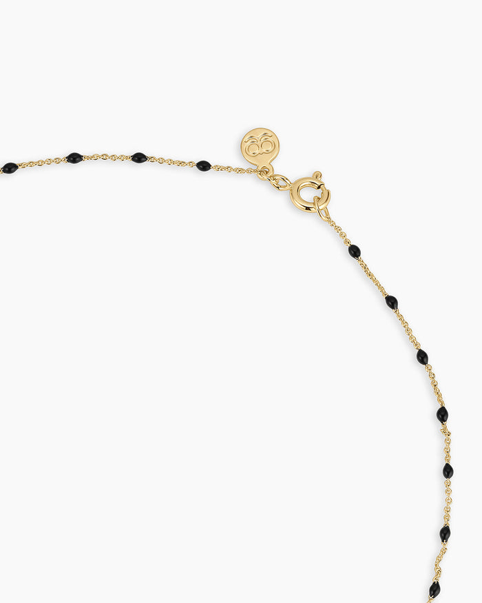 Capri Necklace || option::18K Gold Plated, Black