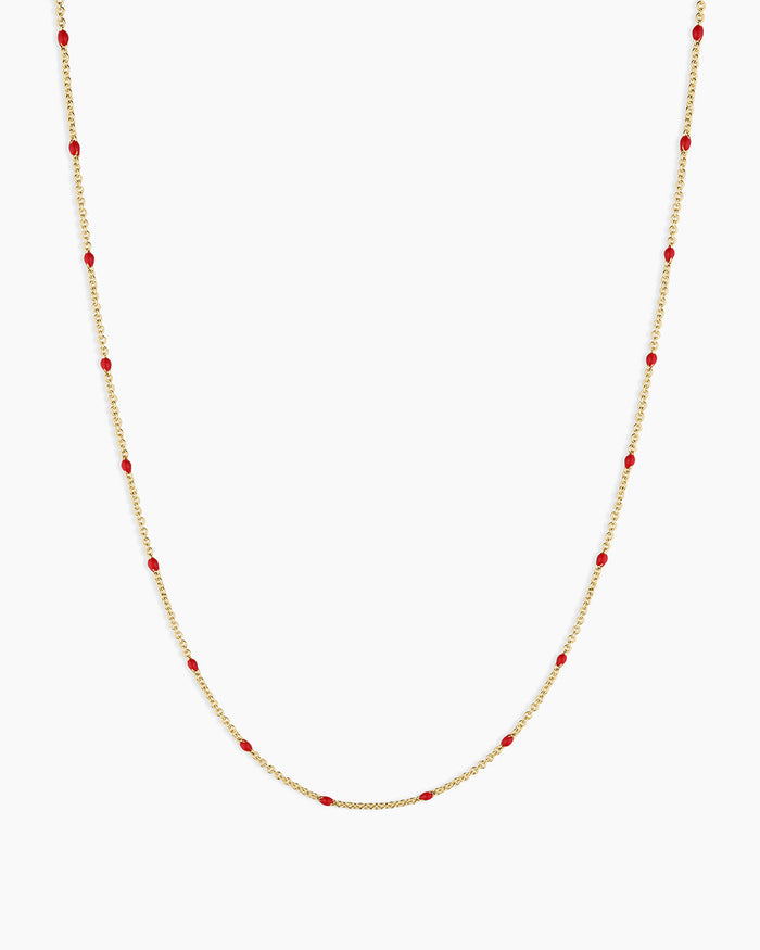 Capri Necklace || option::18K Gold Plated, Red