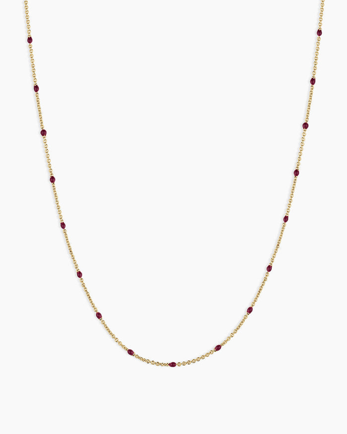 Capri Necklace || option::18K Gold Plated, Maroon