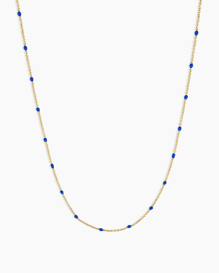 Capri Necklace || option::18K Gold Plated, Royal Blue