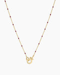 18K Gold Plated / Maroon
