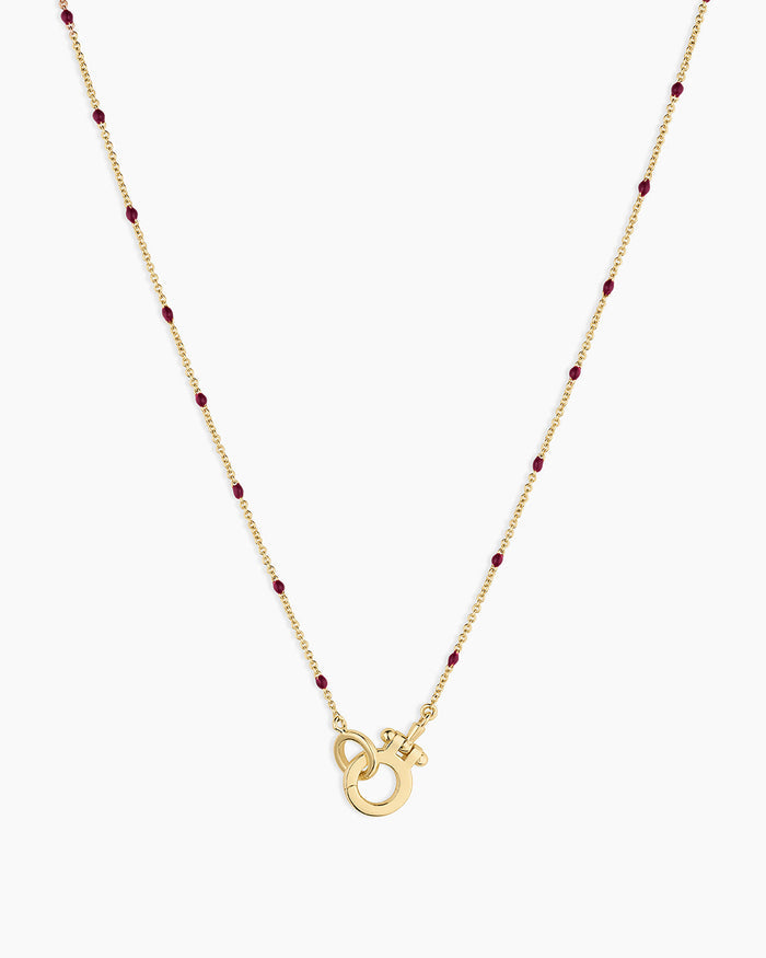 18K Gold Plated / Maroon
