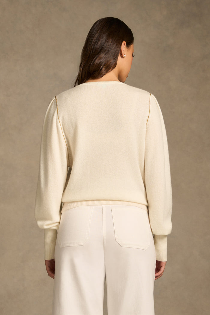Cashmere Gold Detail Knit - Cream